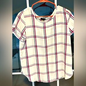 Ann Taylor Check Shirt in medium petite.